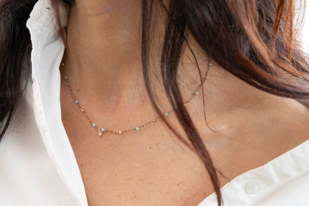 Collier Petit Coeur Amazonite