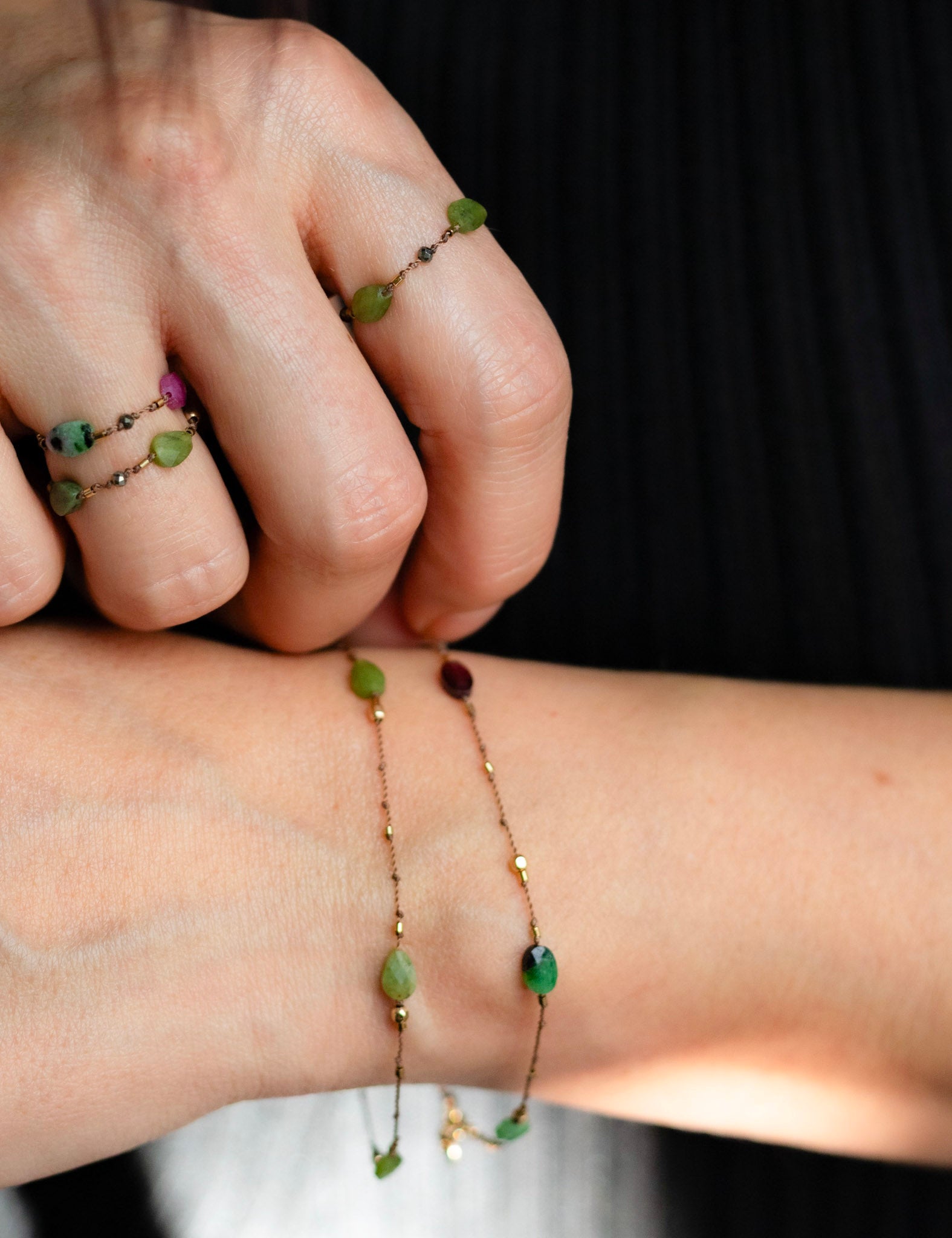 Bracelet  Jade vert du Canada