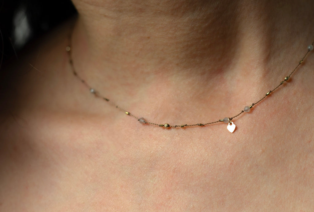 Collier Petit Coeur et Labradorite