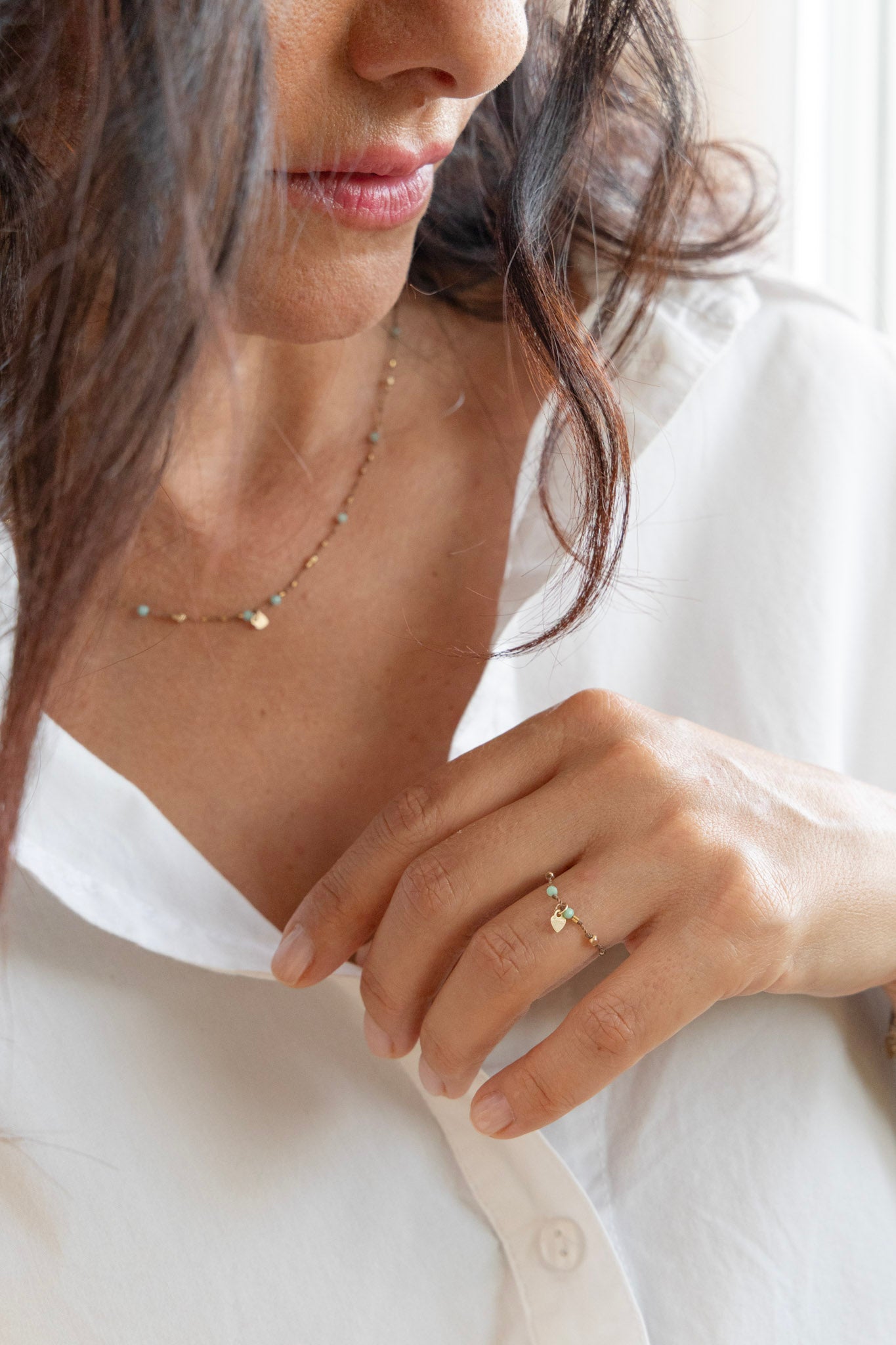 Collier Petit Coeur Amazonite