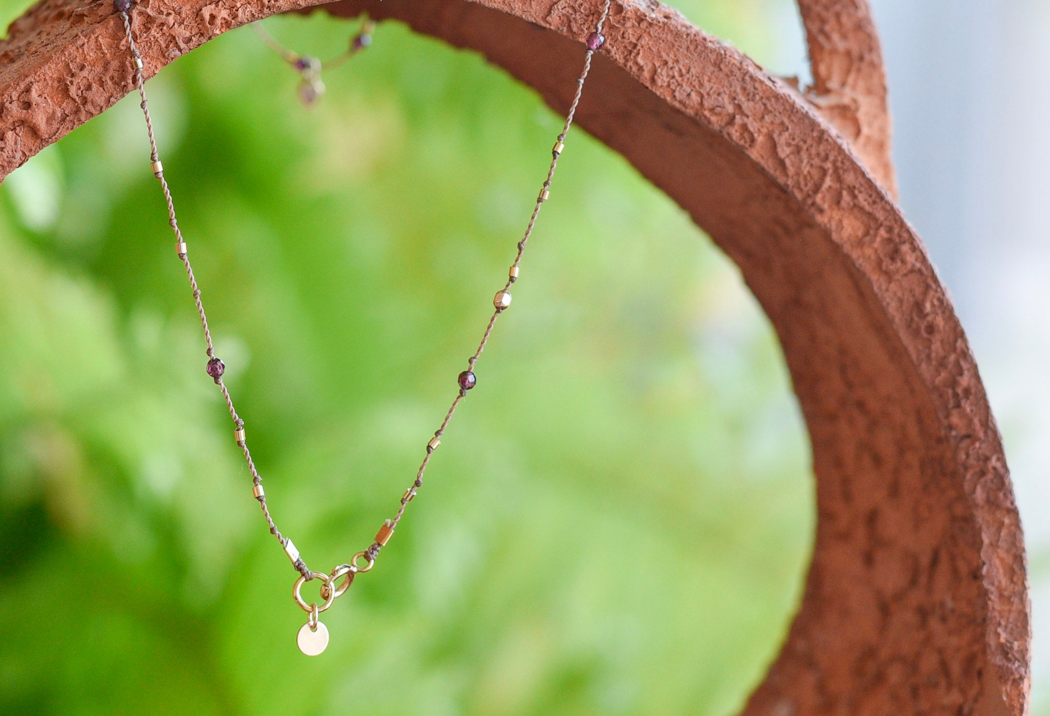 Collier Petit Coeur et Grenat