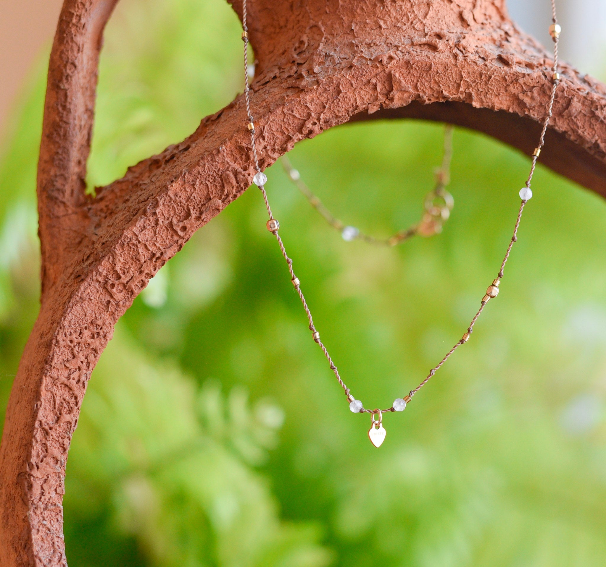 Collier Petit Coeur et Pierre de Lune