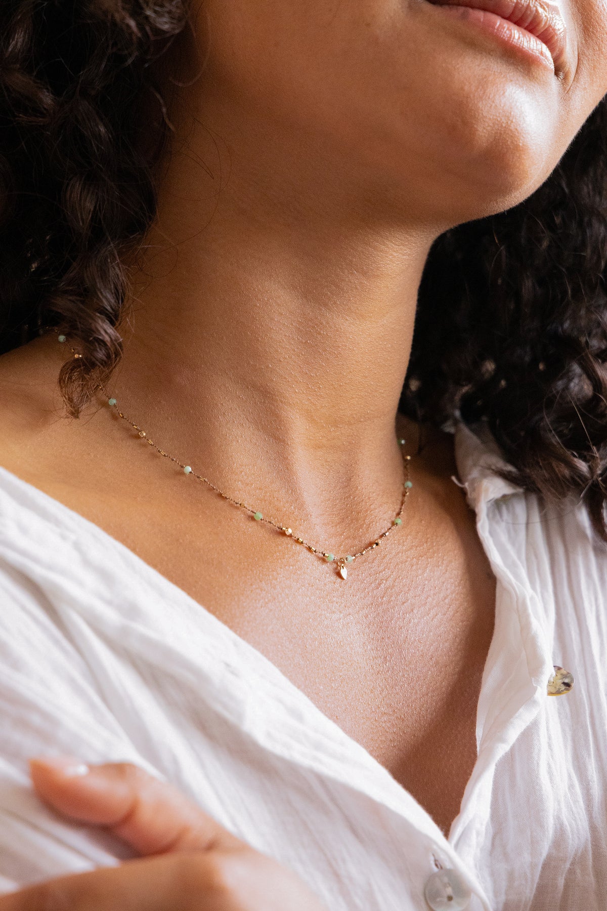 Collier Petit Cœur et Chrysoprase
