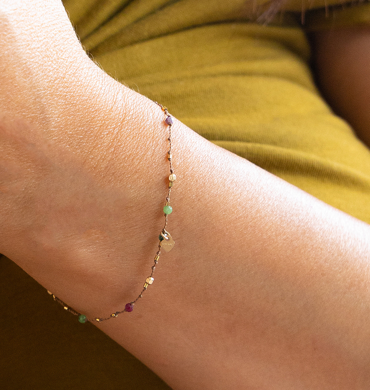 Bracelet Petit Cœur et Rubis Zoïsite