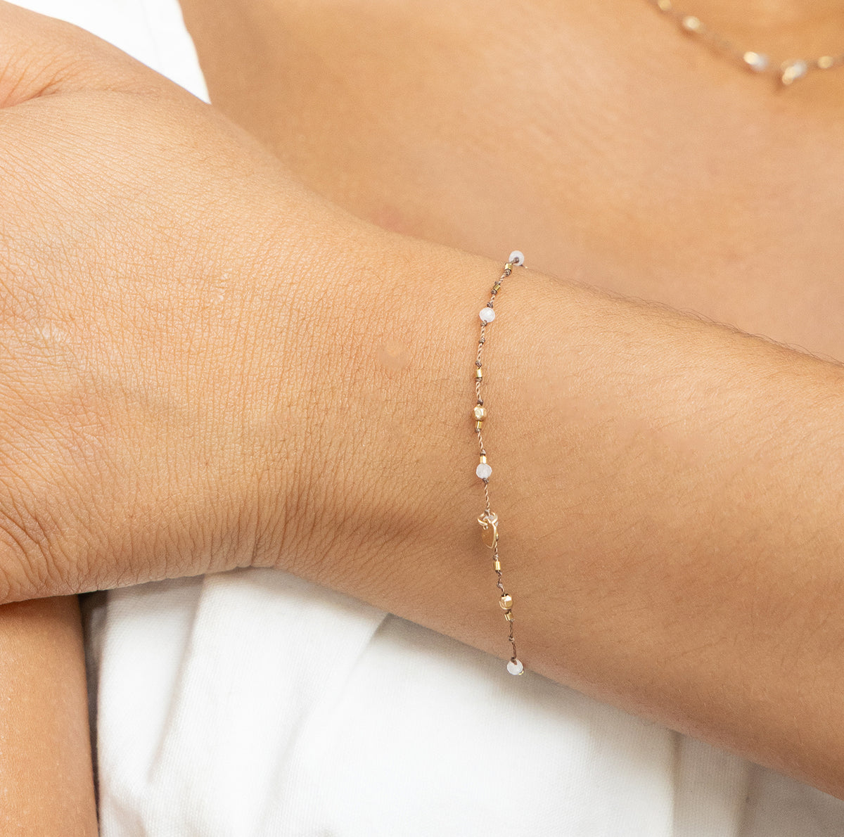 Bracelet Petit Cœur et Pierre de Lune