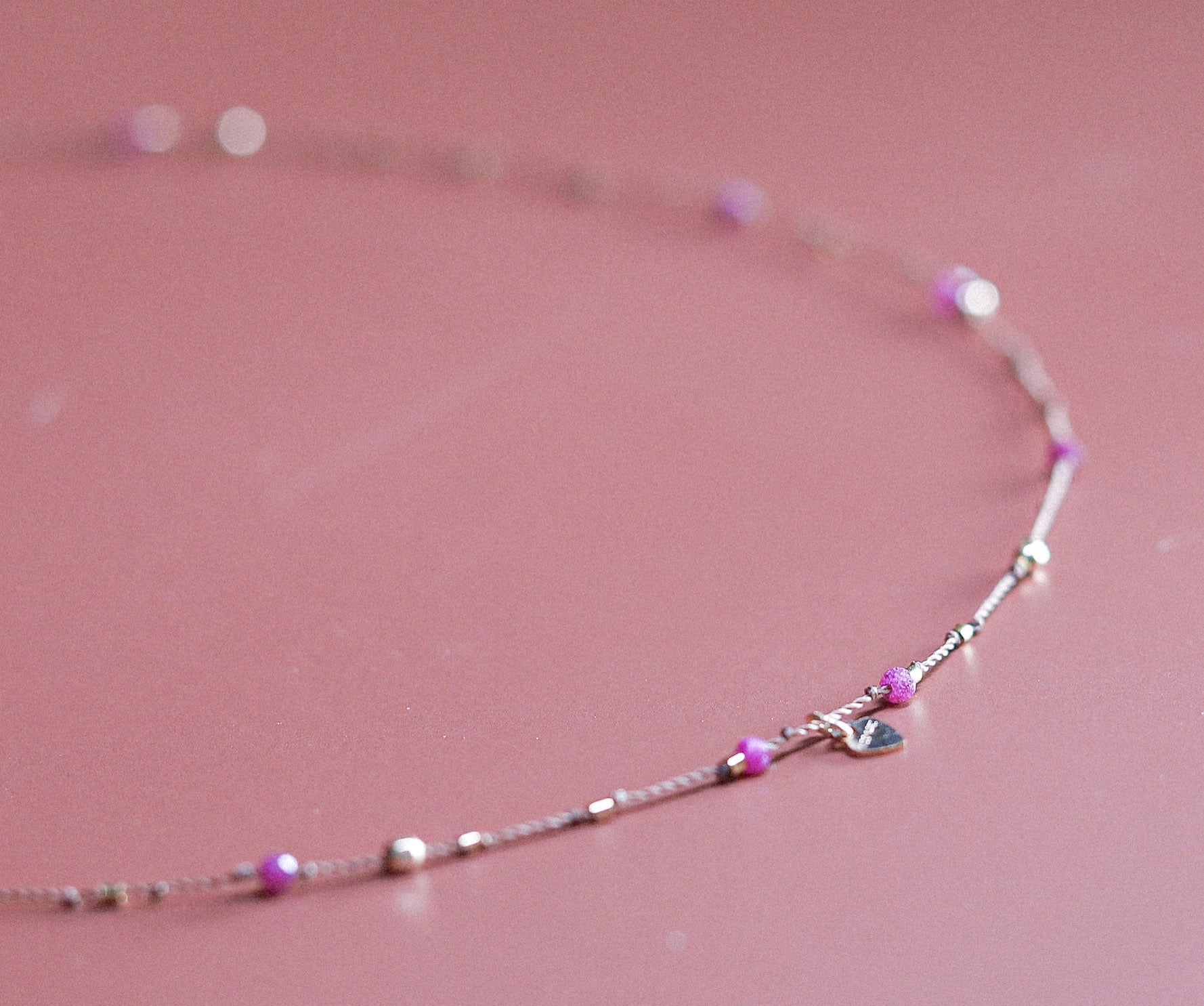 Collier Petit Coeur et  Rubis