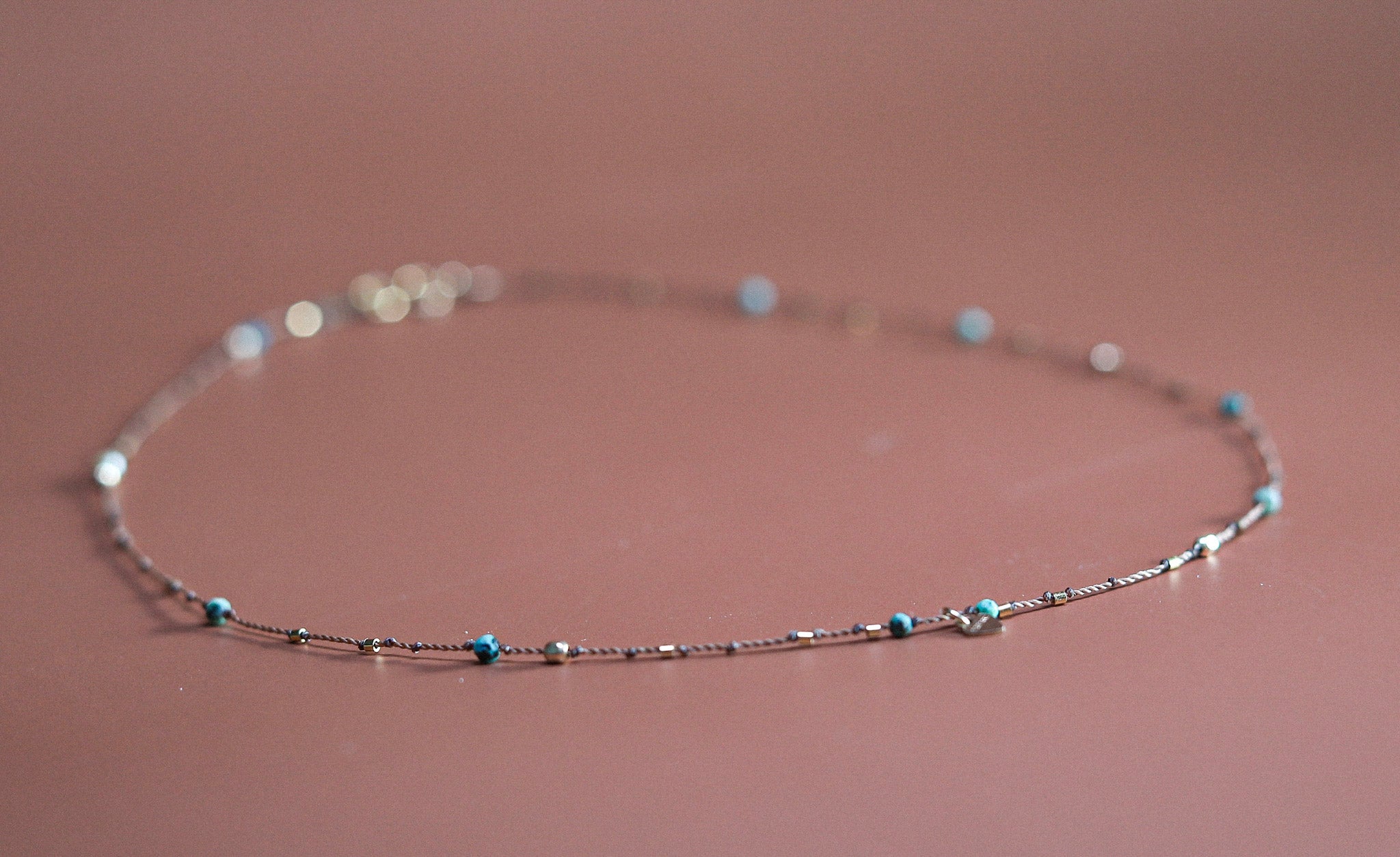 Collier Petit Coeur  et Jaspe Turquoise