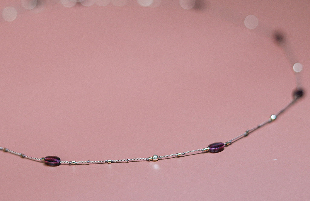 Collier Long  Grenat