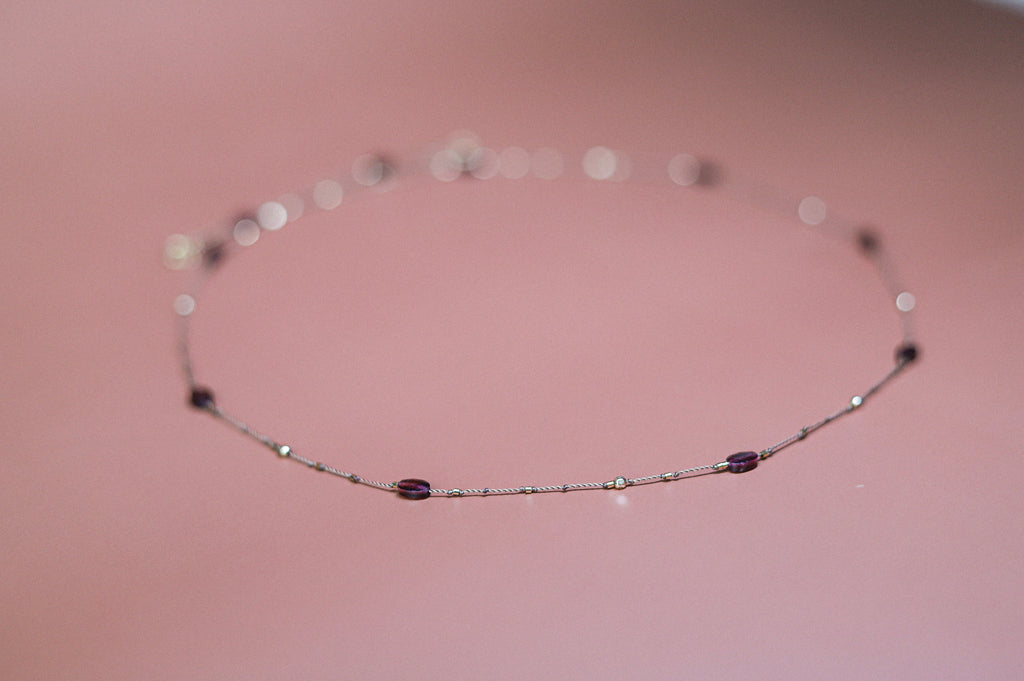 Collier Long  Grenat