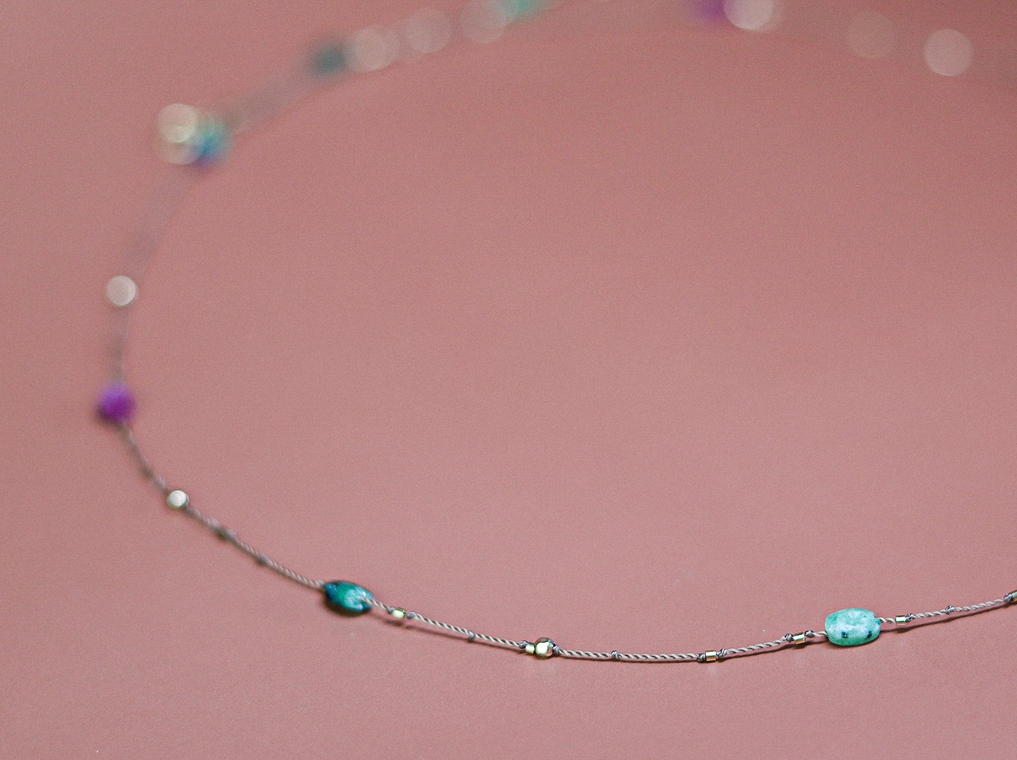 Collier Court  Rubis Zoisite