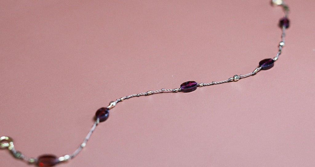 Collier Long  Grenat