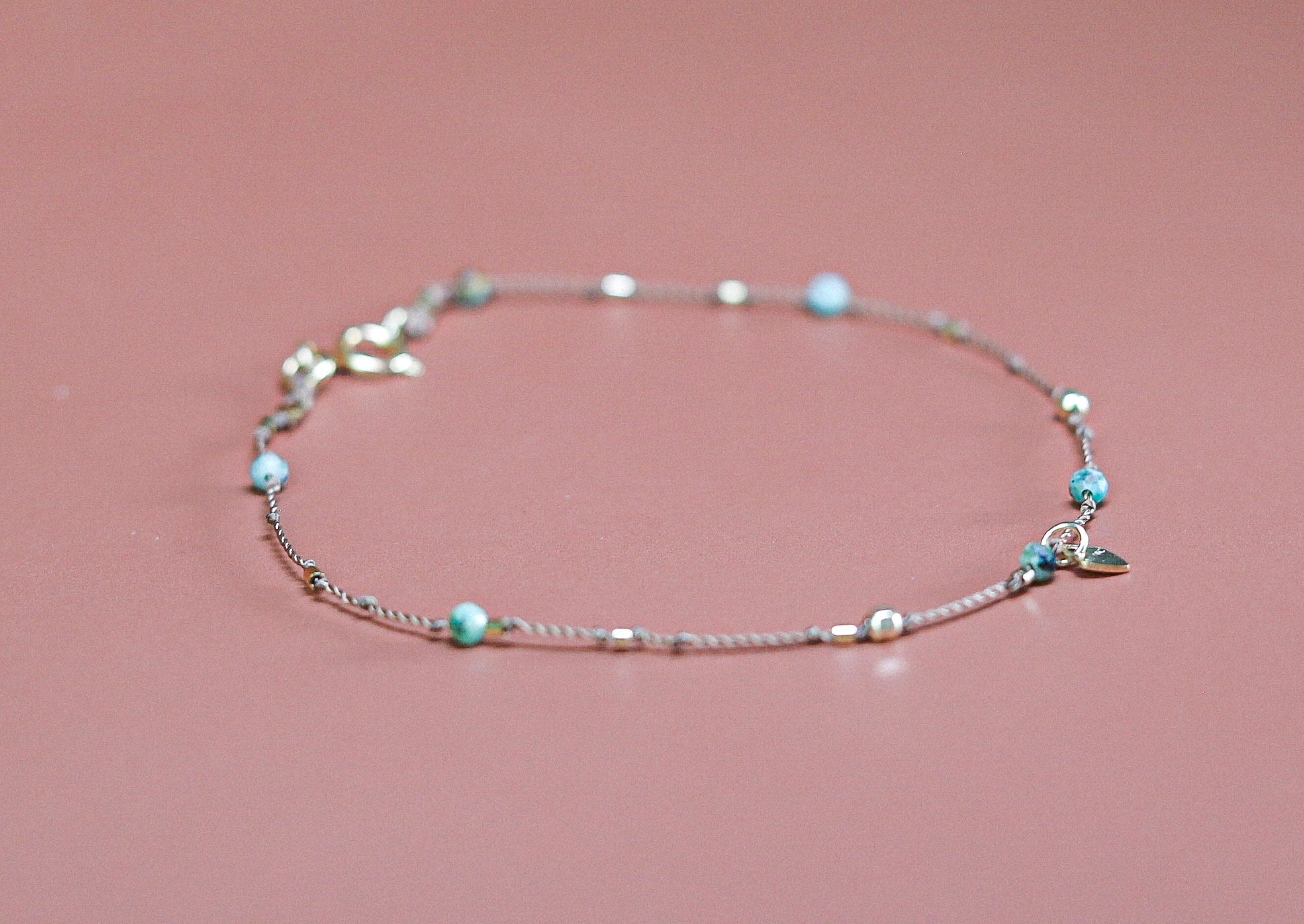 Bracelet  Petit Cœur et Jaspe Turquoise