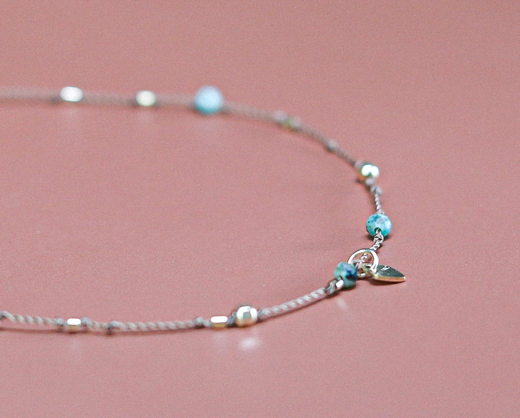 Bracelet  Petit Cœur et Jaspe Turquoise