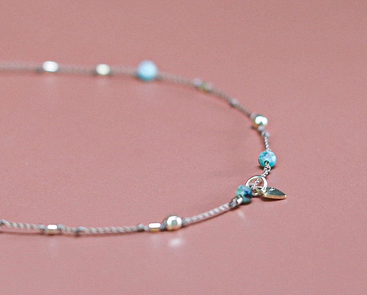 Bracelet  Petit Cœur et Jaspe Turquoise