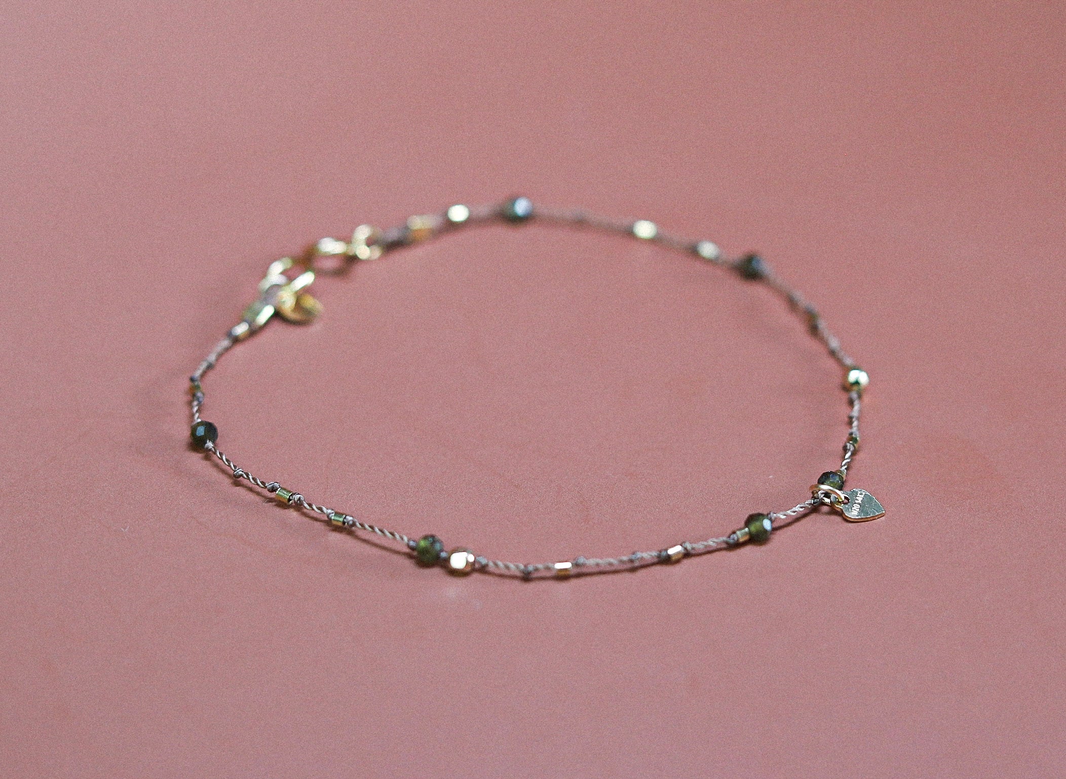 Bracelet Petit Cœur et Obsidienne
