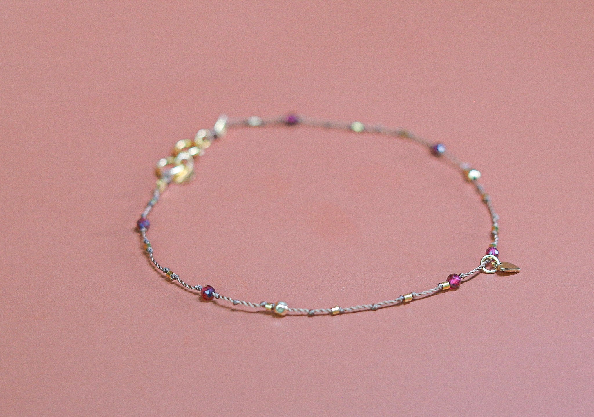 Bracelet Petit Cœur et Grenat