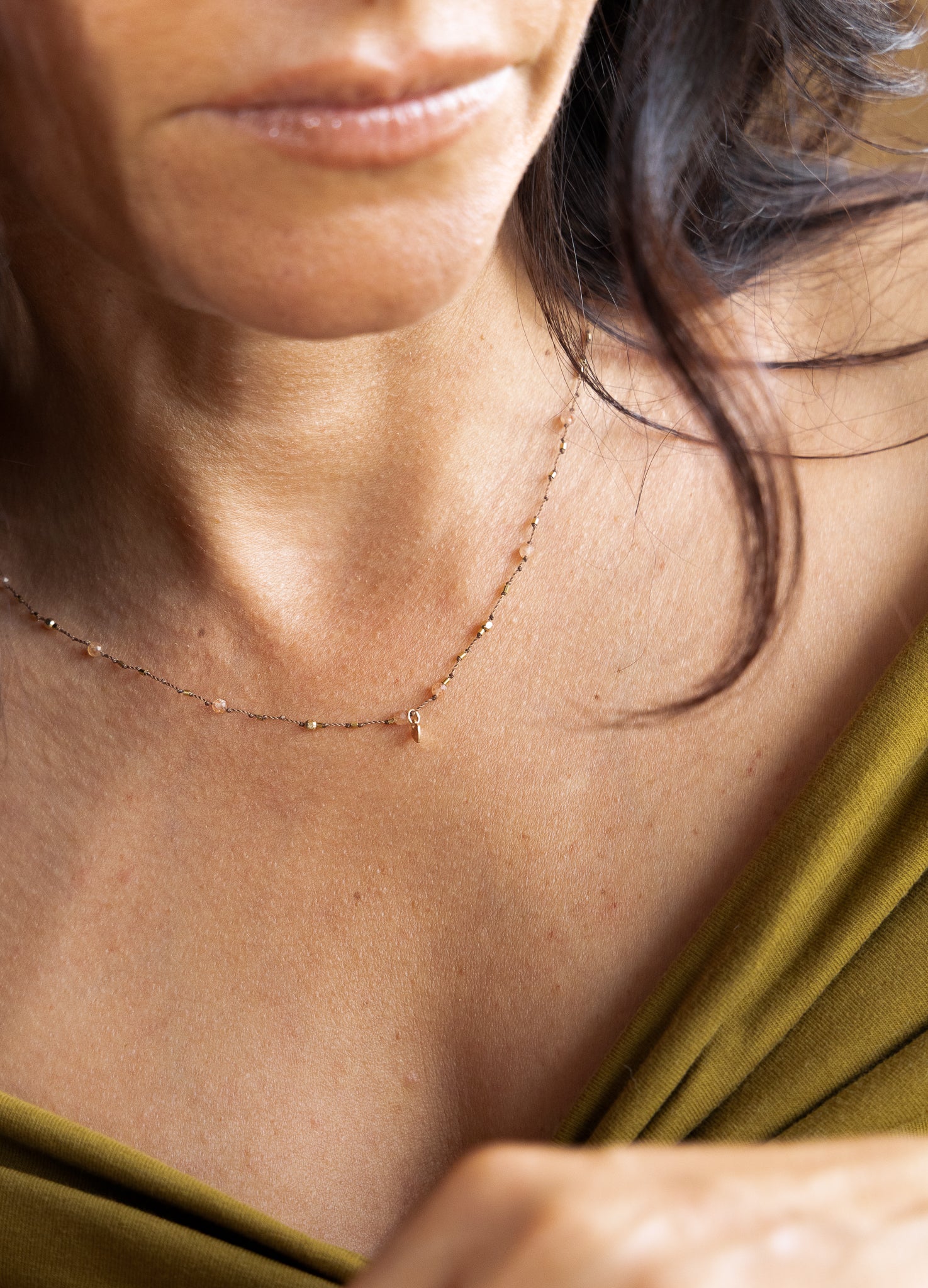 Collier Petit Cœur Pierre de Soleil