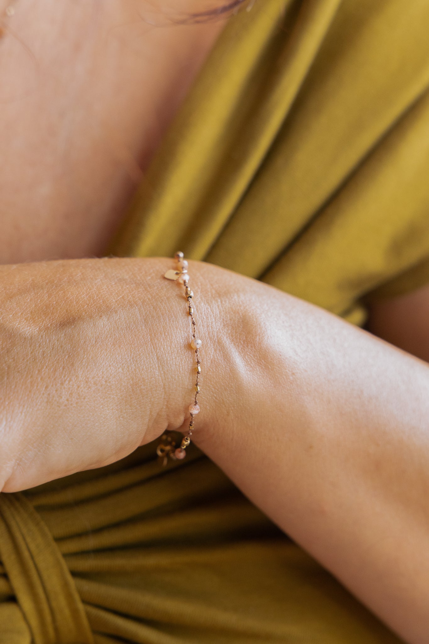 Bracelet Petit Cœur et Pierre de Soleil