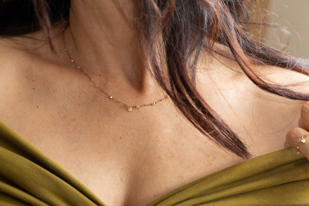 Collier Petit Cœur Pierre de Soleil