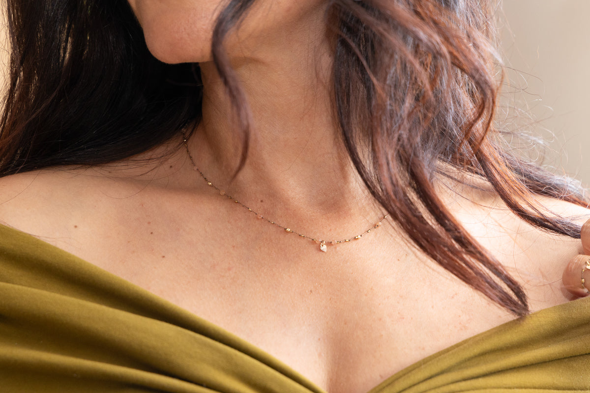 Collier Petit Cœur Pierre de Soleil