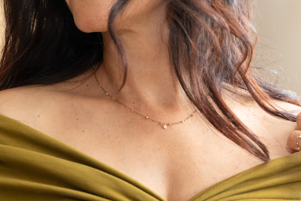 Collier Petit Cœur Pierre de Soleil