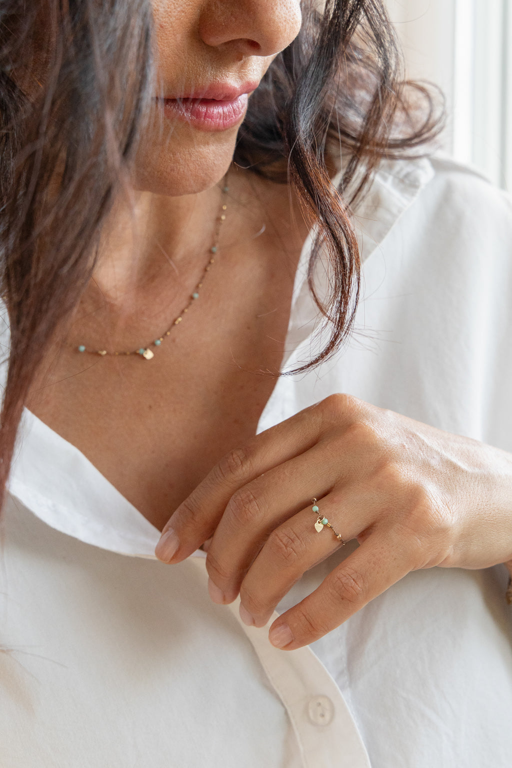Collier Petit Coeur Amazonite