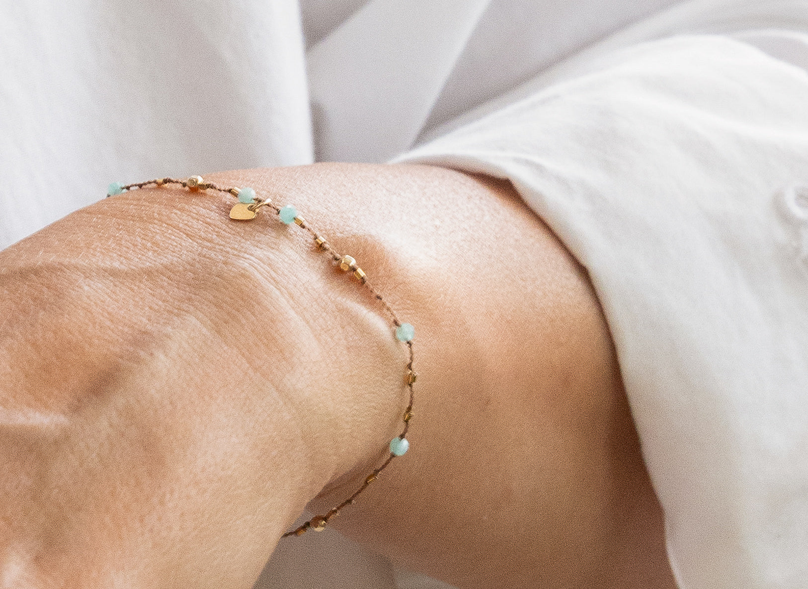 Bracelet Petit Cœur et Amazonite
