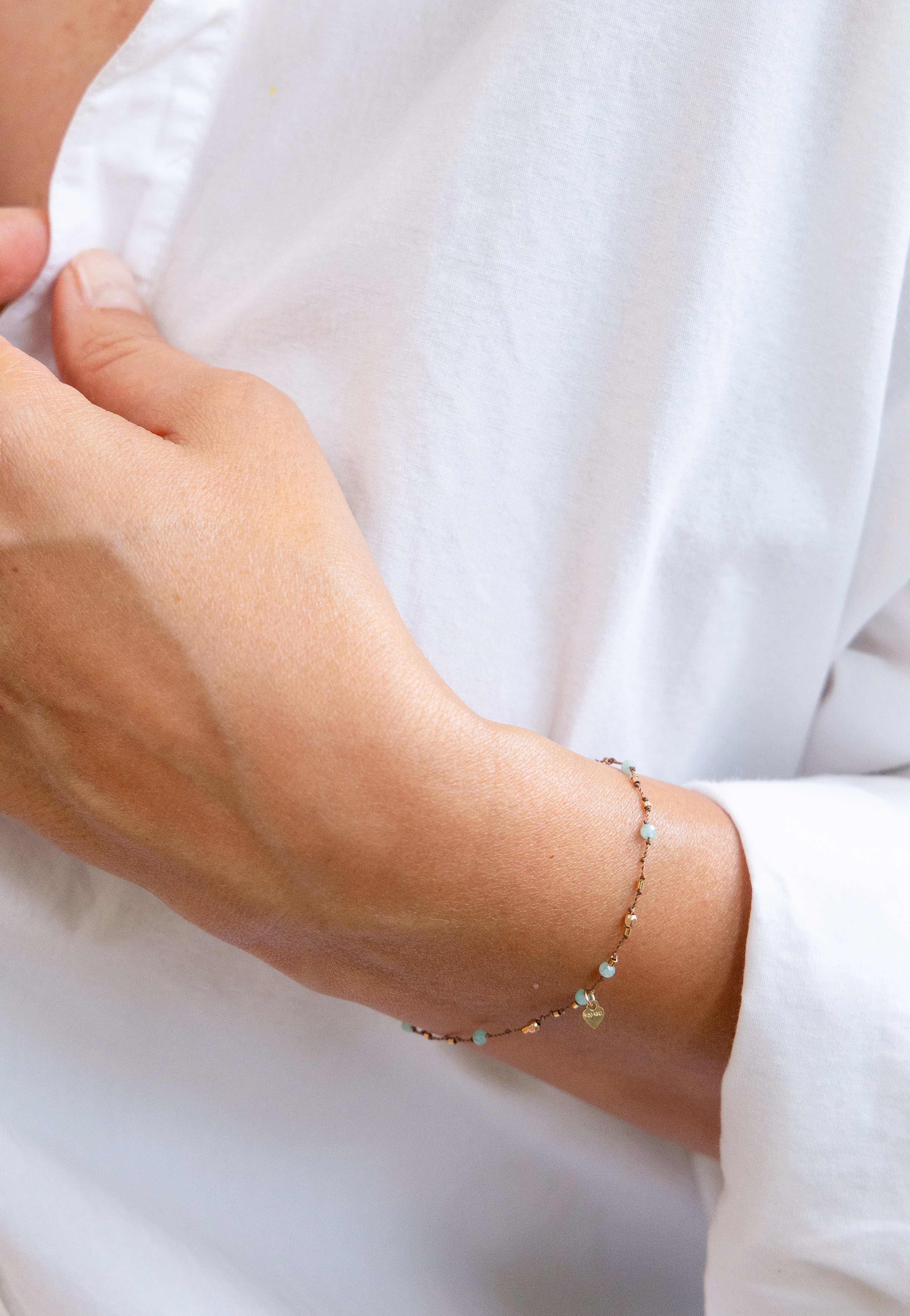 Bracelet Petit Cœur et Amazonite