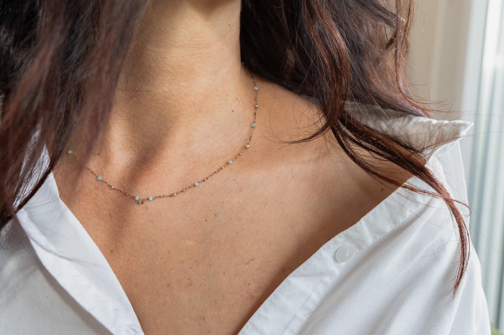 Collier Petit Coeur Amazonite
