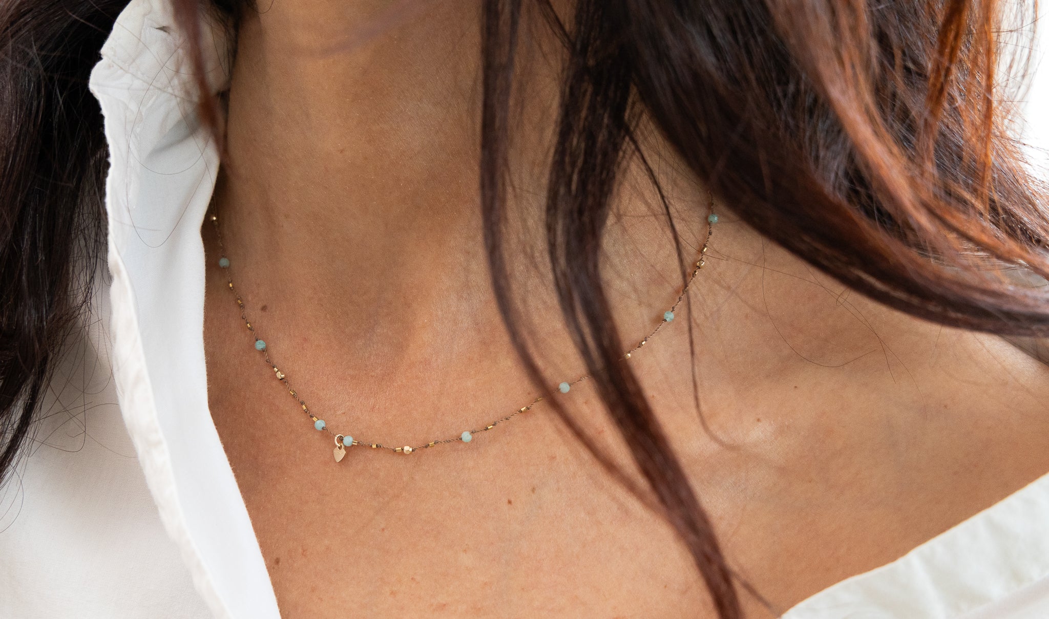 Collier Petit Coeur Amazonite