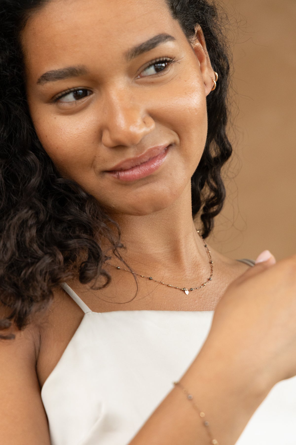 Collier Petit Coeur et Pyrite