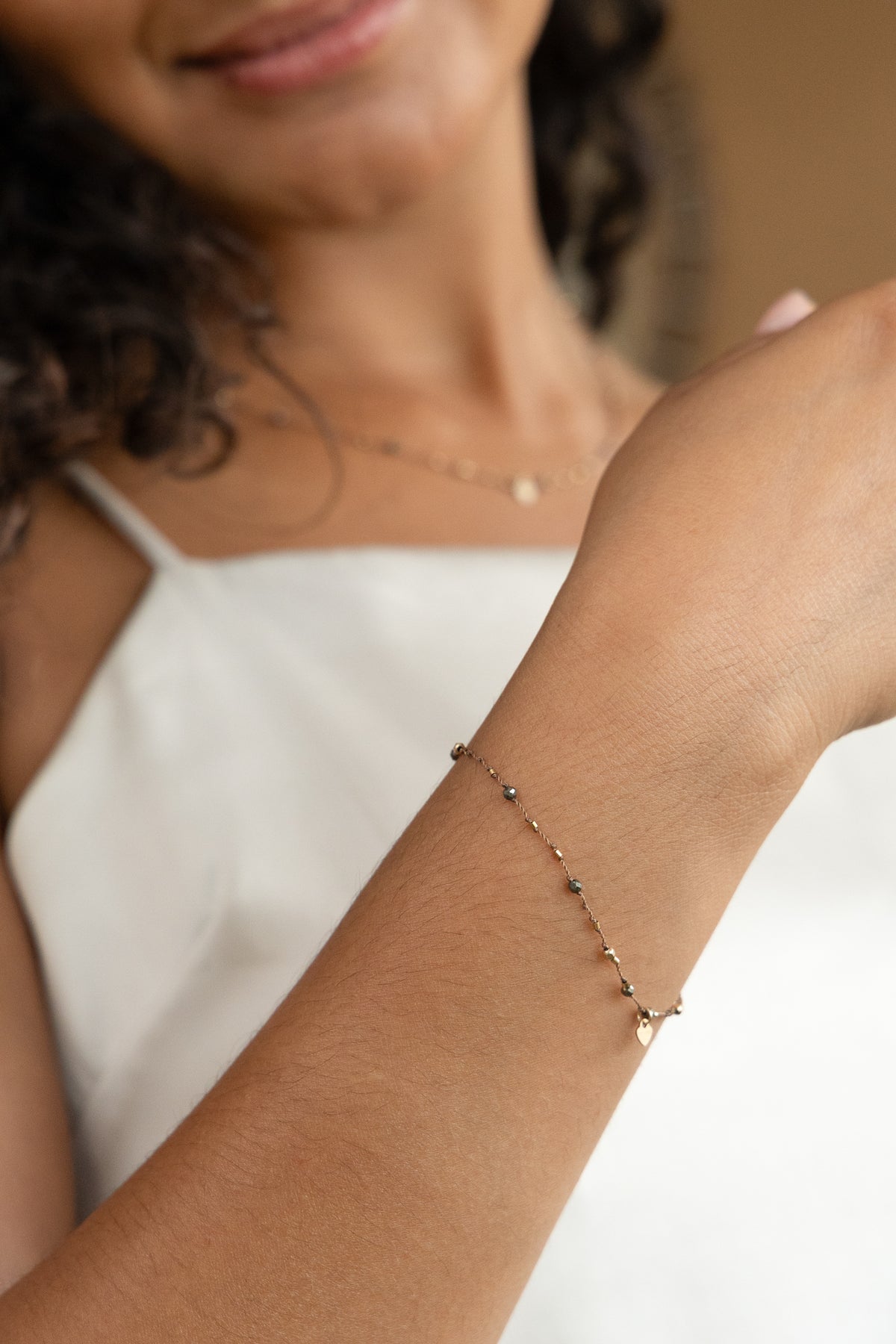 Bracelet Petit Cœur  Pyrite