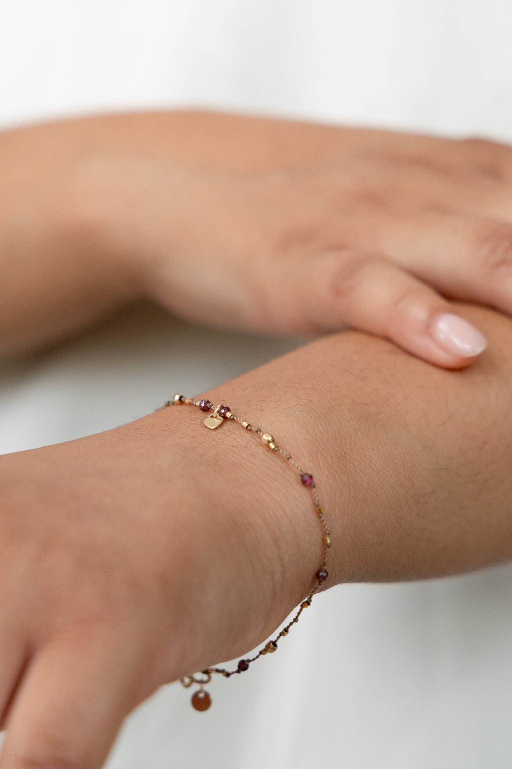 Bracelet Petit Cœur et Grenat
