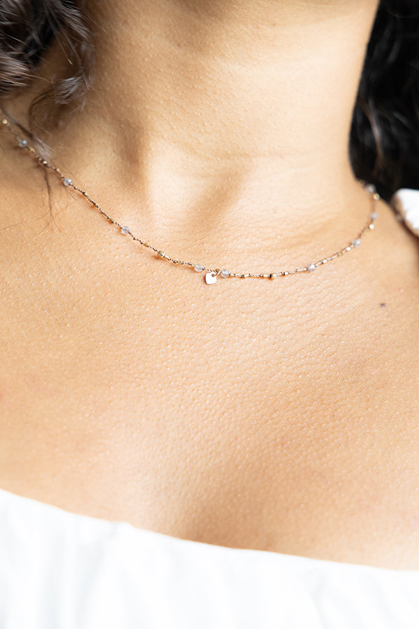 Collier Petit Cœur et Labradorite