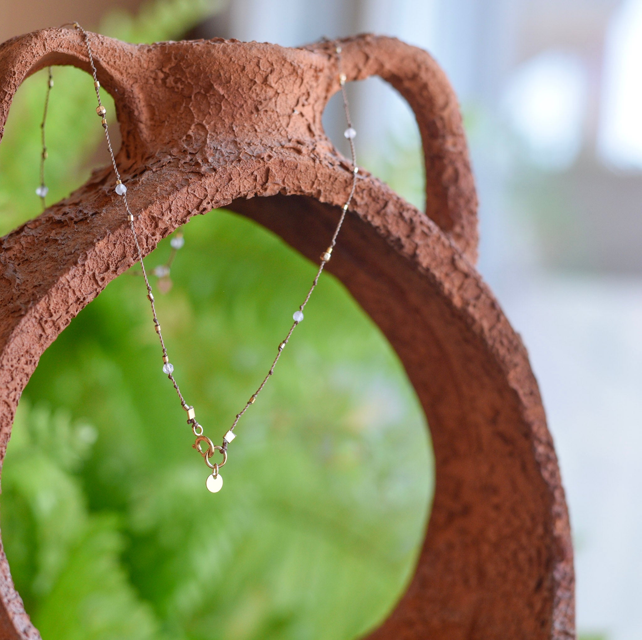 Collier Petit Coeur et Pierre de Lune