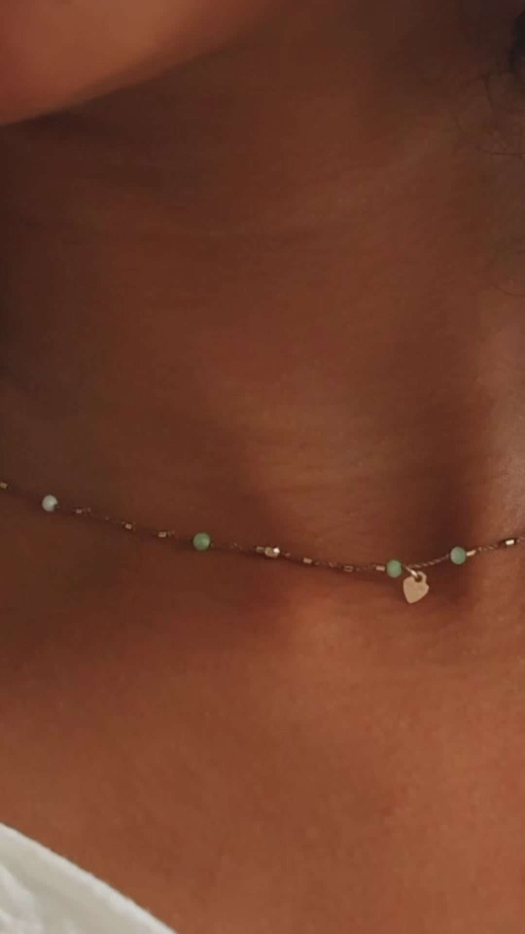 Collier Petit Cœur et Chrysoprase