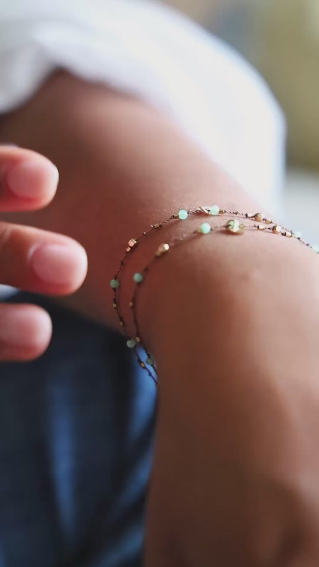 Bracelet Petit Cœur et Chrysoprase