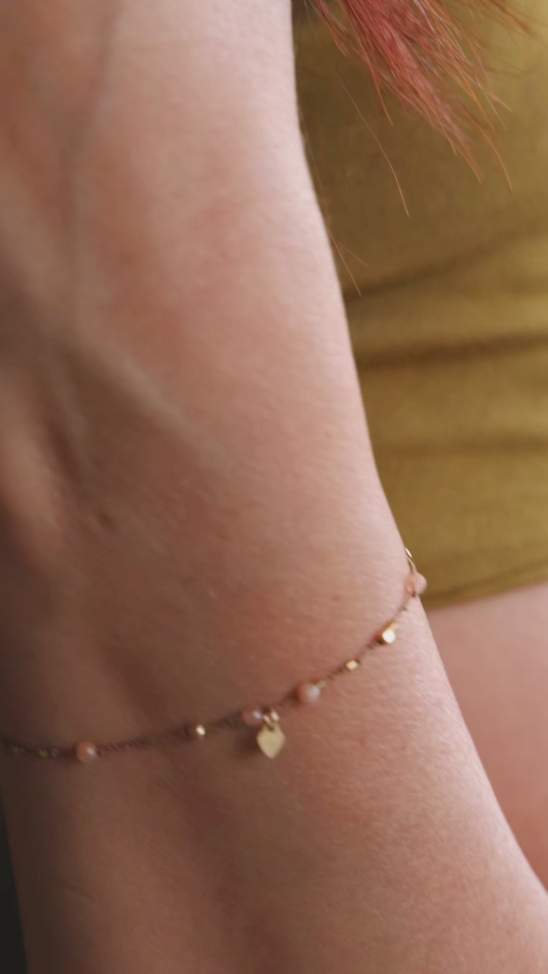 Bracelet Petit Cœur et Pierre de Soleil