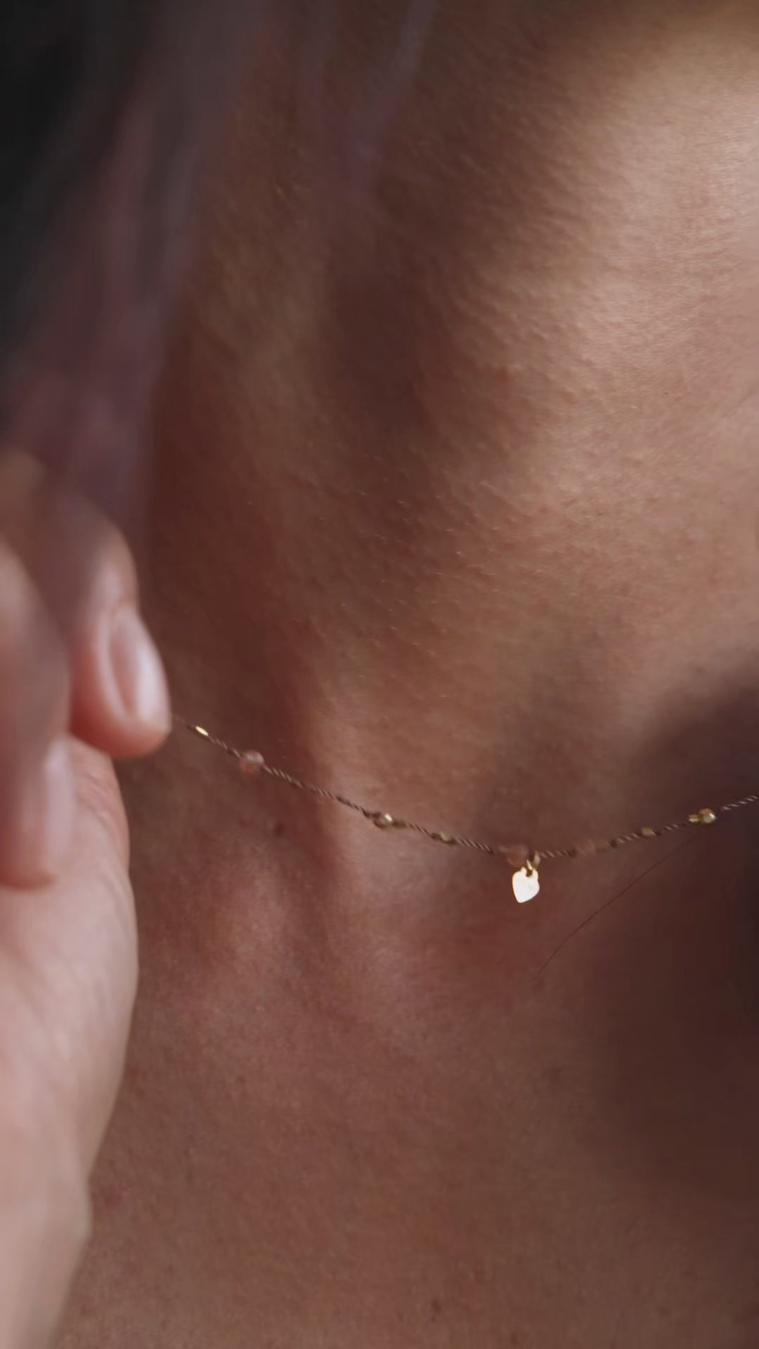 Collier Petit Cœur Pierre de Soleil